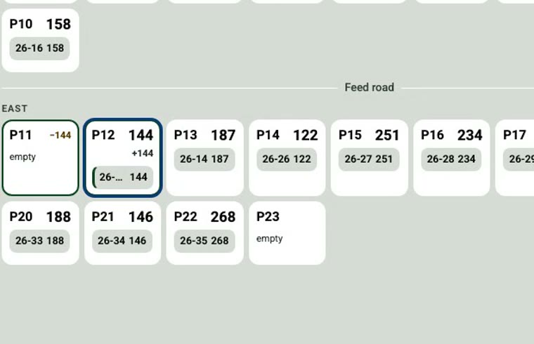 The board: a mob dragged out of P13 into a draft pen, not booked yet